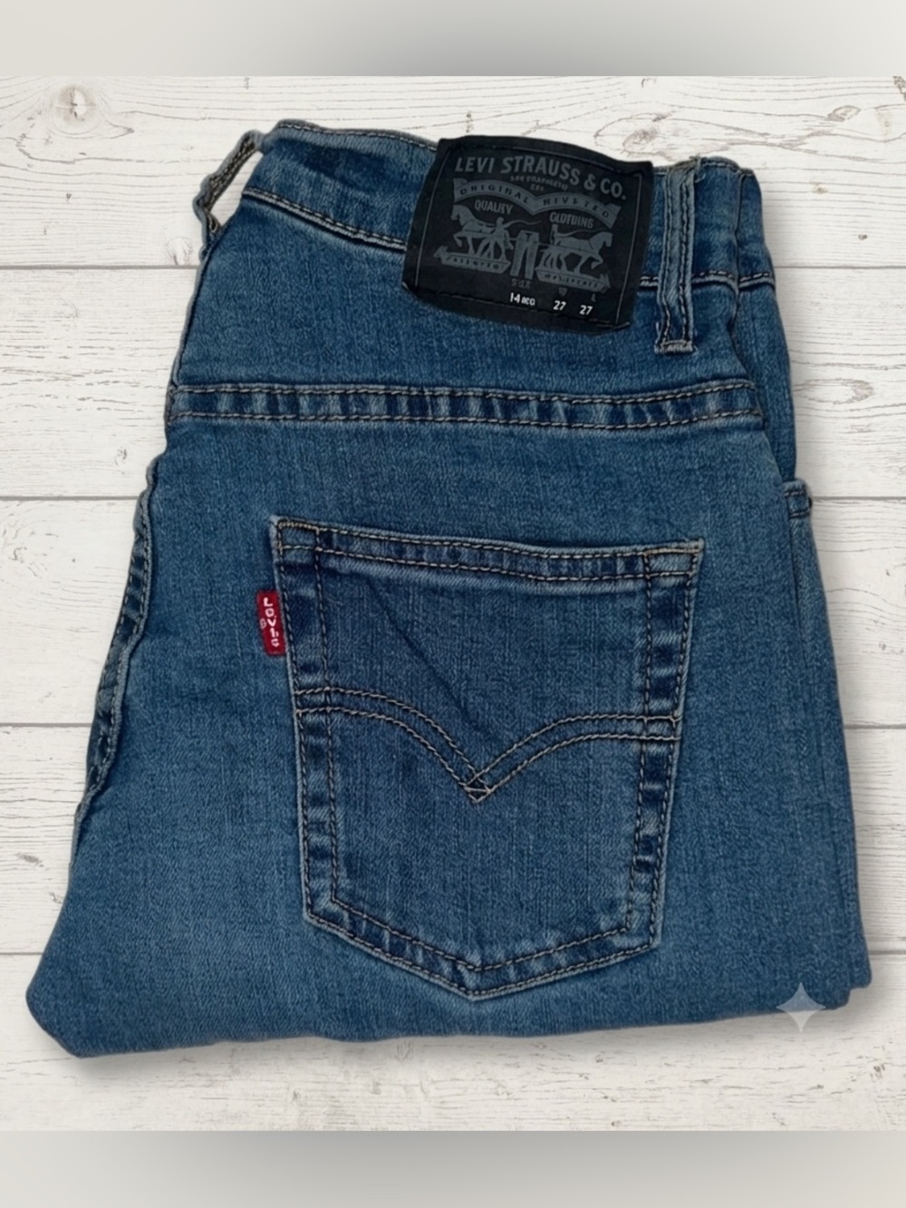 Levi's 511 Slim Fit Youth Jeans Size 14 Regular 27x27 Medium Wash Boys Girls 👖